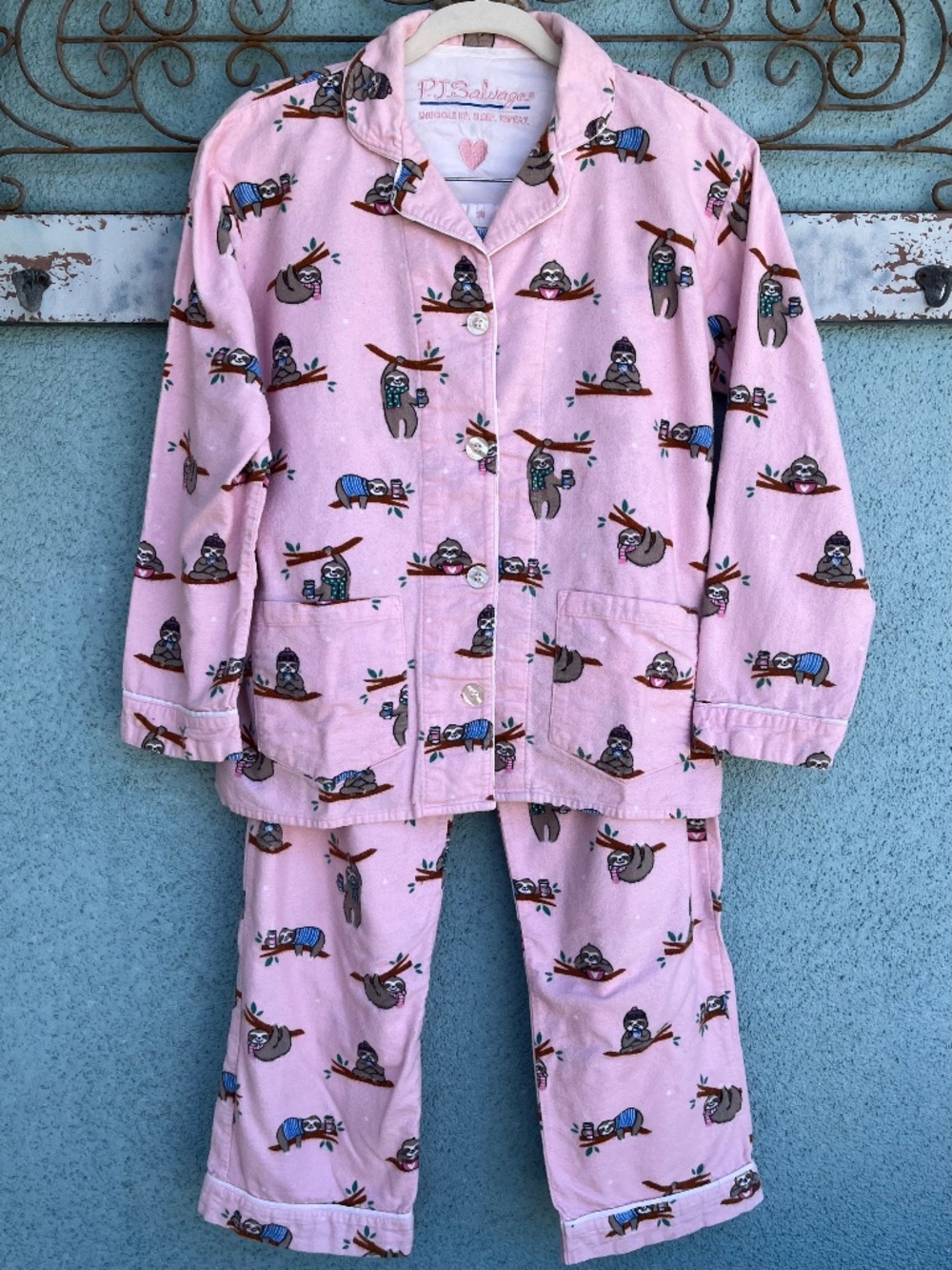 PJ Salvage 100% Cotton Flannel PJ Set  Size Small
